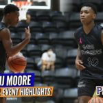 HIGHLIGHTS: Huss HS JJ Moore Flashes POISE Playing Up! 2023 Guard 2-Event Raw Highlights!
