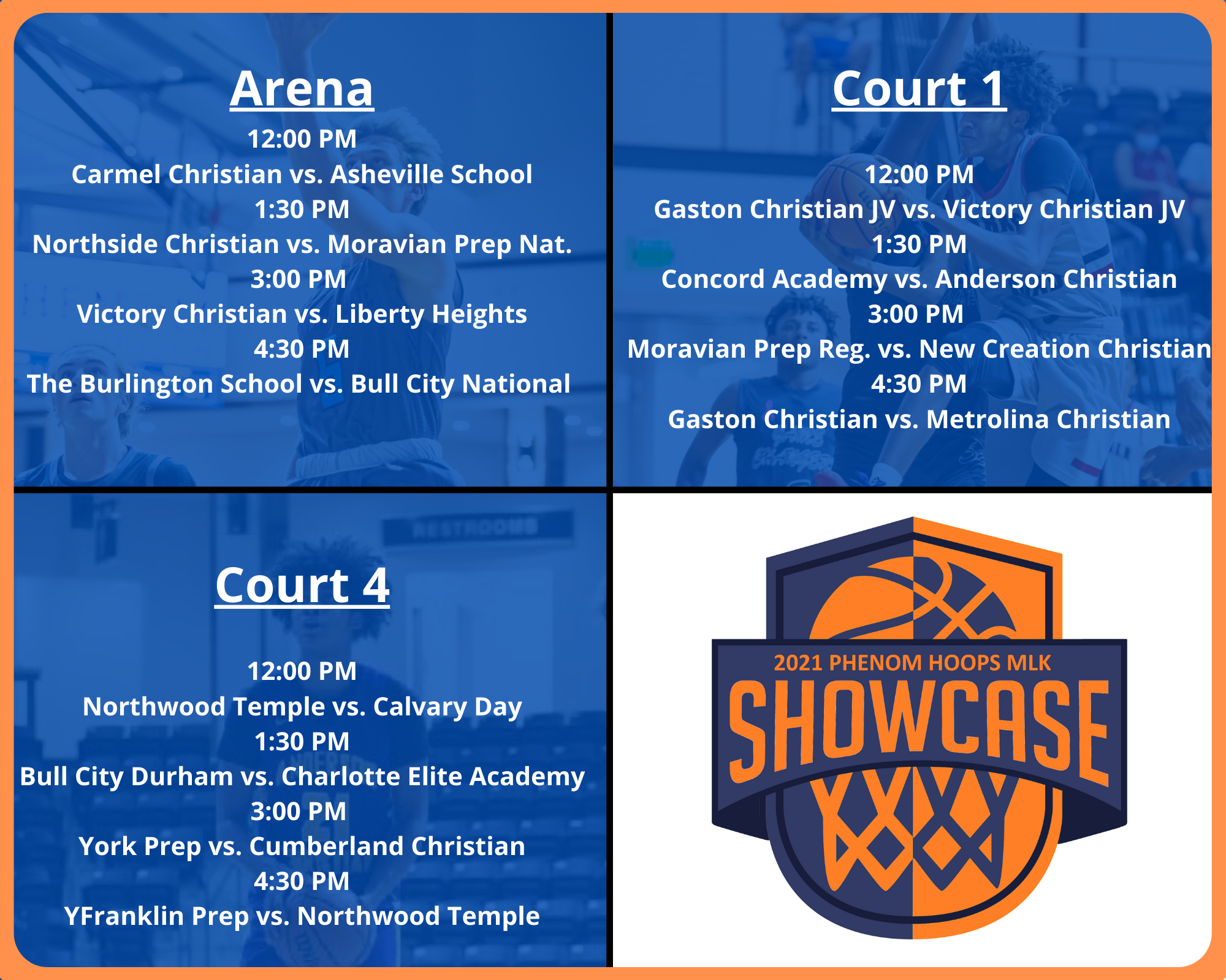 MLK Showcase Schedule