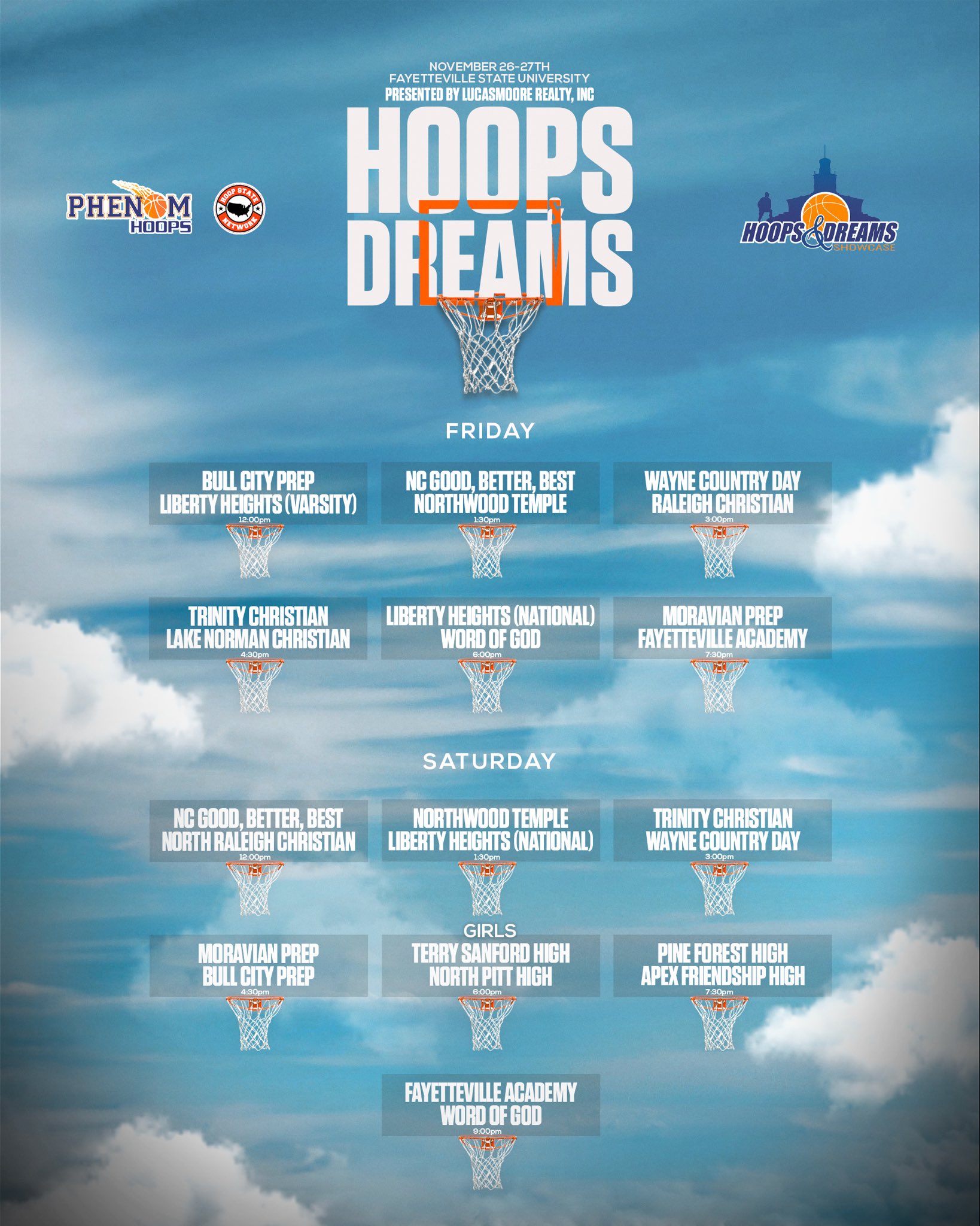 Hoops and Dreams Schedule