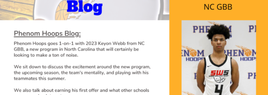 Phenom Hoops Blog: 2023 Keyon Webb (NC GBB)